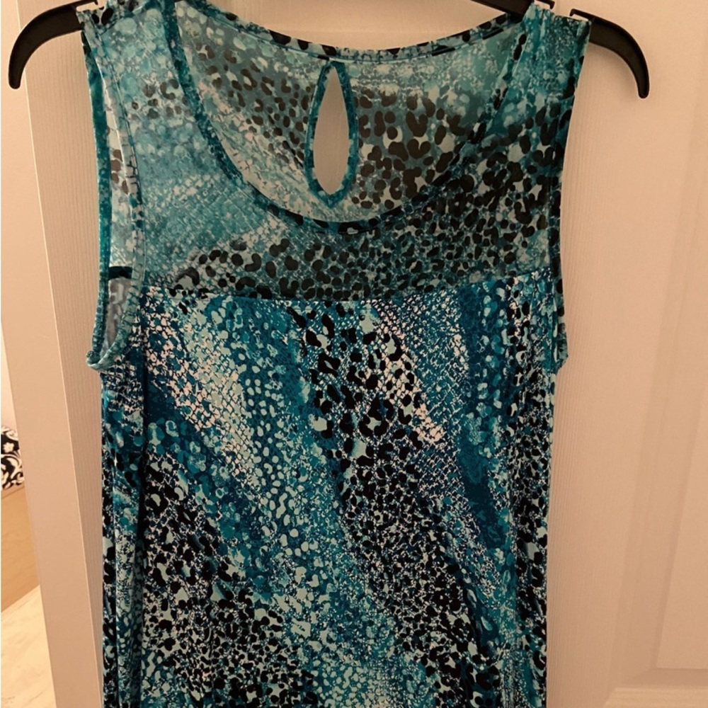 Blue and black short dress